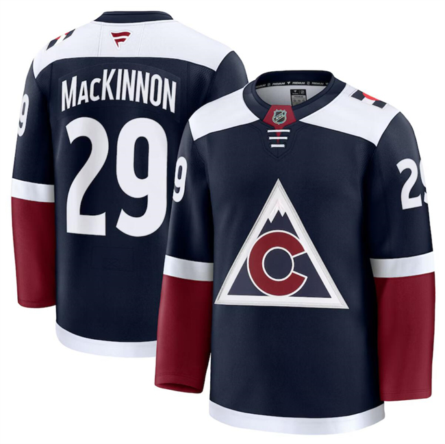 Men's Colorado Avalanche 29 Nathan MacKinnon Navy 202425 Alternate